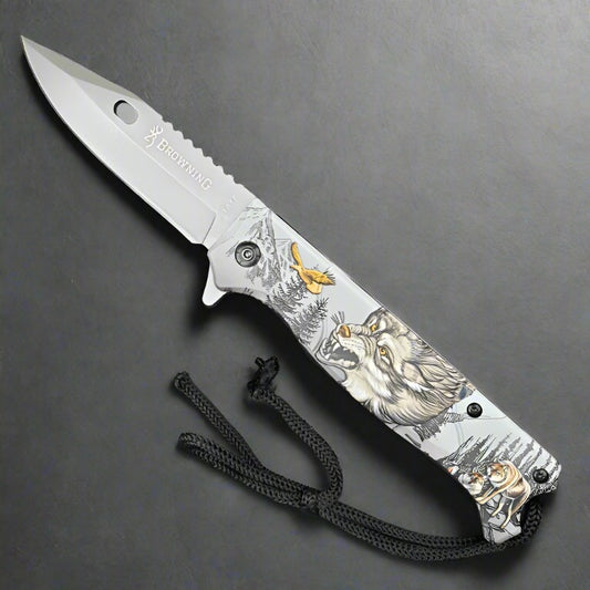 BROWNING Folding Knife | FA47 Wolf print | 3.9/9"