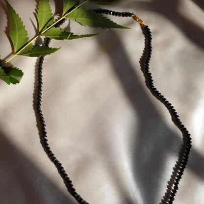 Black Crystal Chain - Beaded Necklace