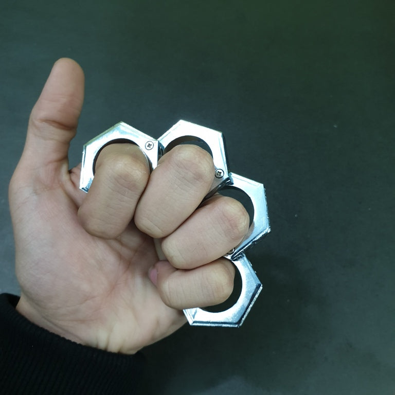 Silver Steel Ring Knuckles | Folding | Portable | Easy to Carry