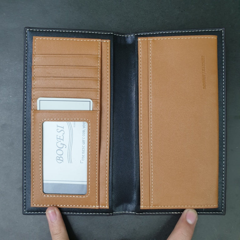 Leather Wallet BOGESI | Long | 6 Card Slots | Can Fit a Mobile Phone