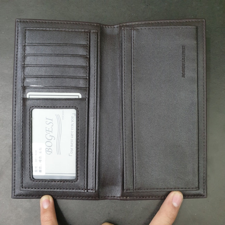 Leather Wallet BOGESI | Long | 6 Card Slots | Can Fit a Mobile Phone