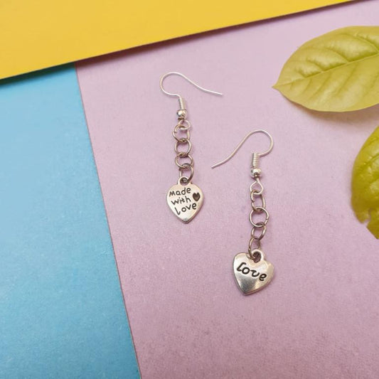 Heart drop earrings