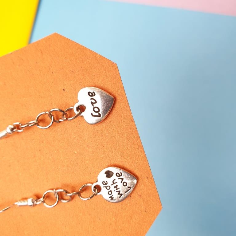 Heart drop earrings