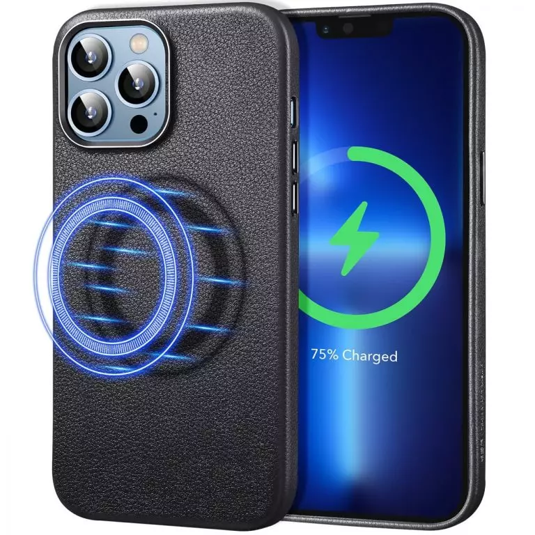 CLEARANCE SALE - ESR Metro Genuine Leather MagSafe HaloLock Cover for iPhone 13 Pro Max