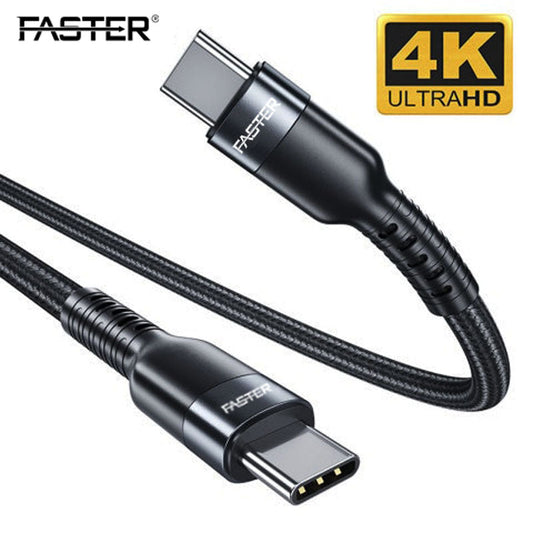 Faster 100W Type-C to Type-C Fabric Braided PD Cable | Supports Super Fast Charging 2.0 & much more