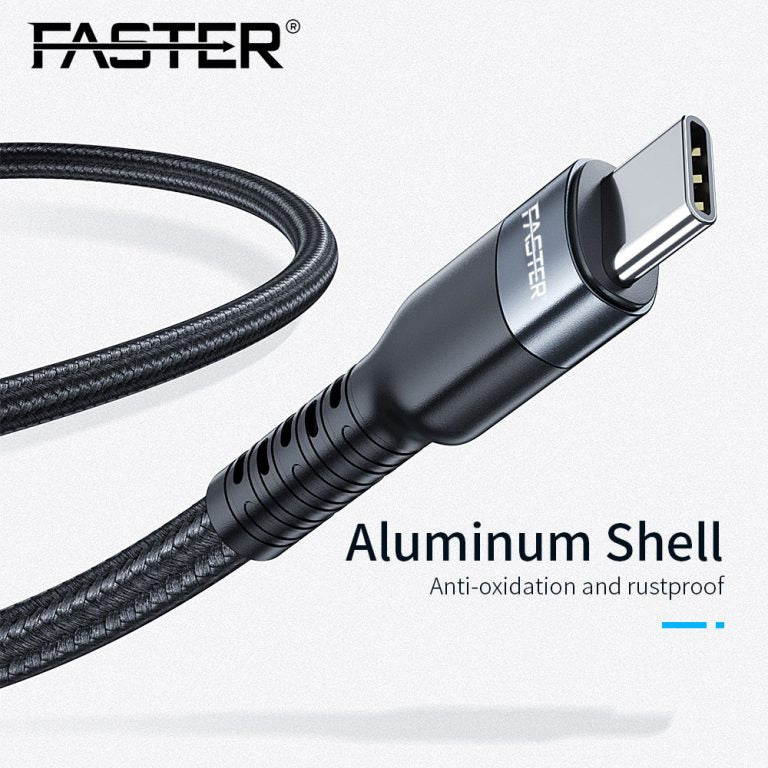 Faster 100W Type-C to Type-C Fabric Braided PD Cable | Supports Super Fast Charging 2.0 & much more