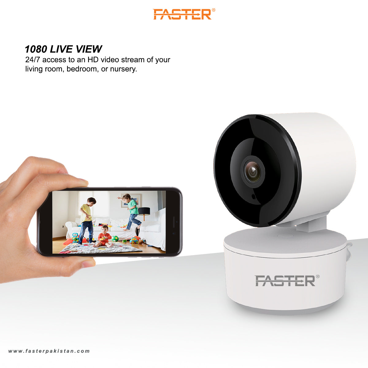 FASTER A20 1080p 360° HD WiFi Smart Security Camera | Motion Detection & Two-Way Audio