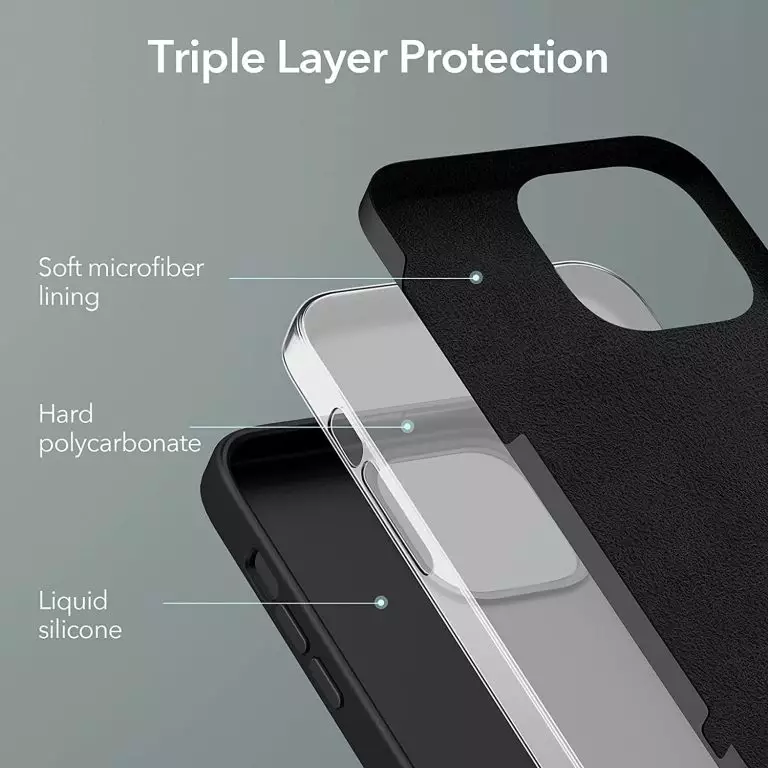 CLEARANCE SALE - ESR Cloud Soft Silicone Cover for Iphone 13 Pro - Black