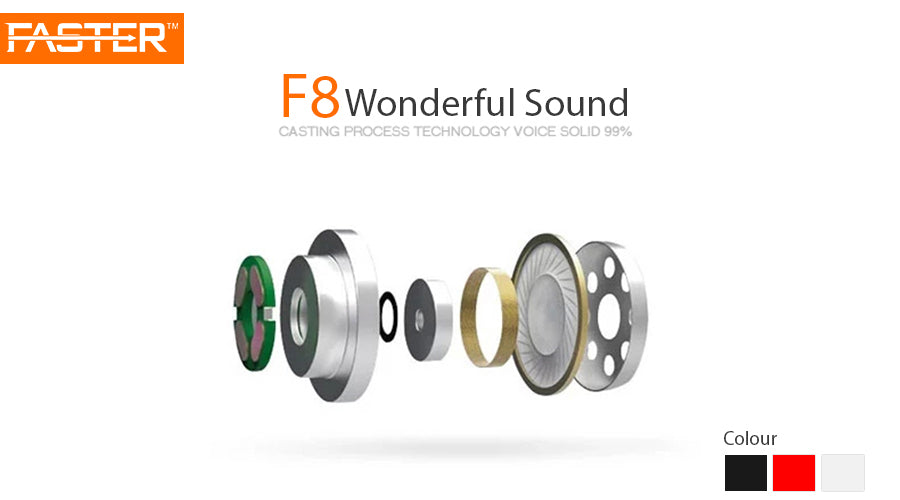 Faster F8 Durable Handsfree | Clear Sound