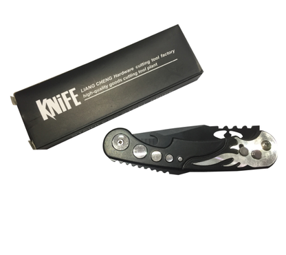 Stainless Steel Button Folding Knife | 816 | 3.7"/8.5"
