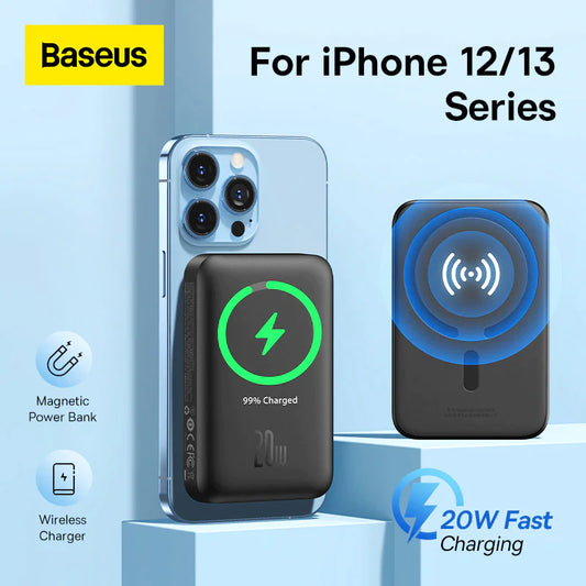 Baseus Magnetic 20W 6000mAh Wireless Charging Power Bank - Black/White