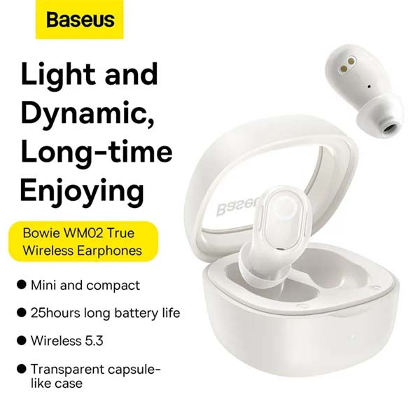 Baseus Bowie WM02 TWS Bluetooth Earbuds | Super Compact | Black/White