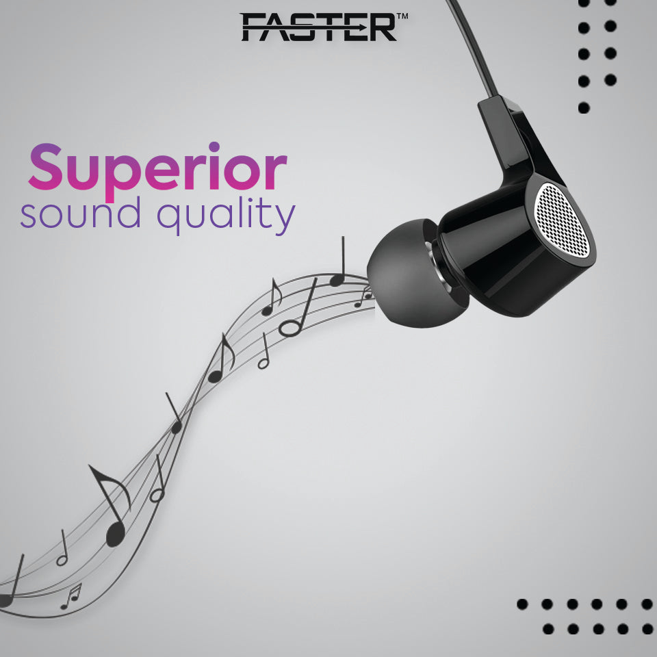 Faster F15 Durable Handsfree | 10mm Driver | Clear Sound