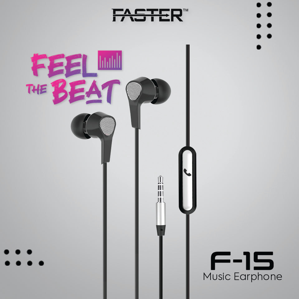 Faster F15 Durable Handsfree | 10mm Driver | Clear Sound