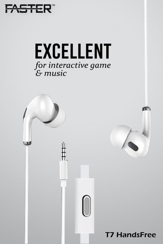 Faster T7 Durable Handsfree | 10mm Driver | Clear Sound