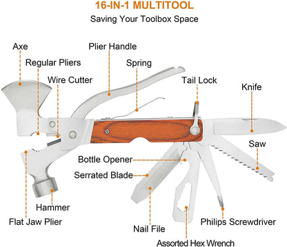 16 in 1 Multi-tool Hammer/Axe/Plier