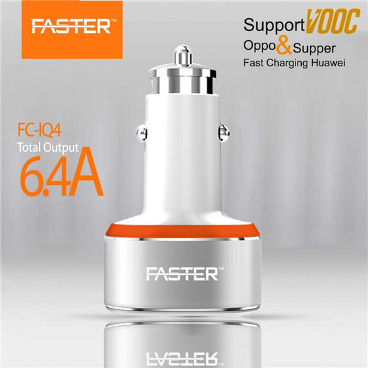 Faster FCC-IQ4 6.4A 3 port VOOC Car Charger