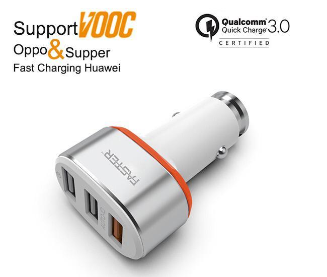 Faster FCC-IQ4 6.4A 3 port VOOC Car Charger