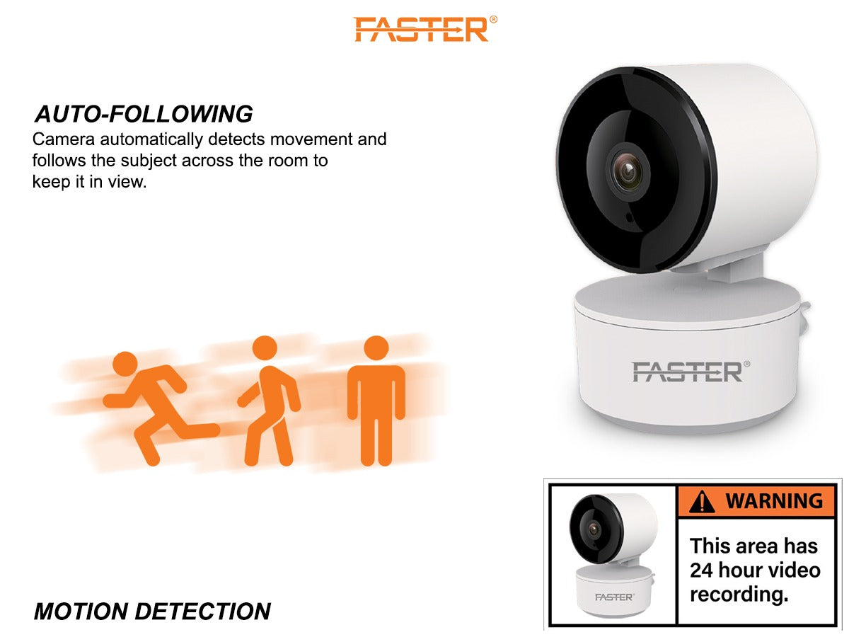 FASTER A20 1080p 360° HD WiFi Smart Security Camera | Motion Detection & Two-Way Audio