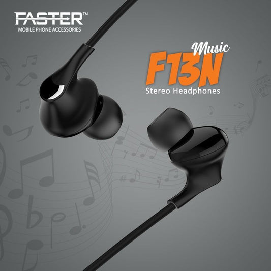 Faster F13N Durable Handsfree | Best For Music | In-Ear Design | 13mm Driver