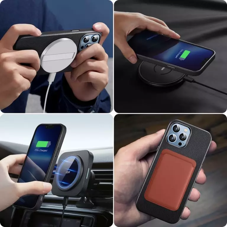 CLEARANCE SALE - ESR Metro Genuine Leather MagSafe HaloLock Cover for iPhone 13 Pro Max