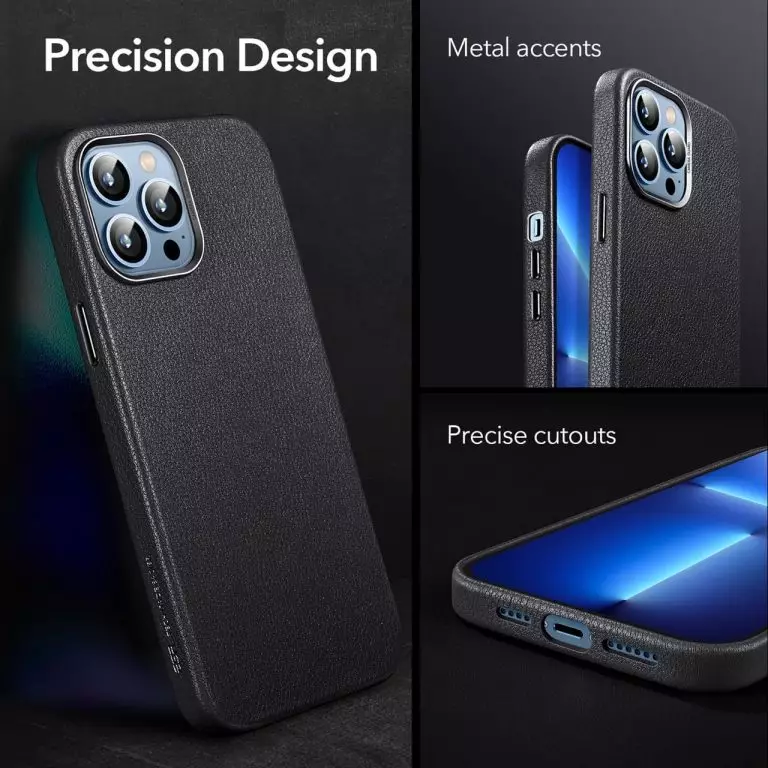 CLEARANCE SALE - ESR Metro Genuine Leather MagSafe HaloLock Cover for iPhone 13 Pro Max
