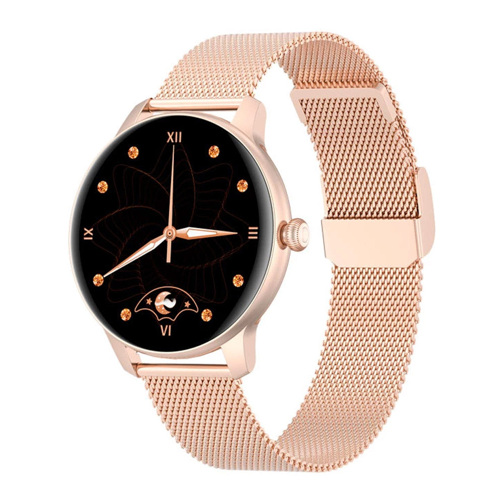 KIESLECT L11 Ladies Round Dial SmartWatch | IP68 | Gold Metal Strap