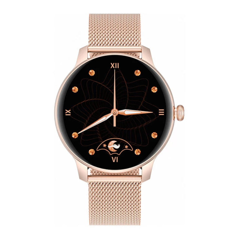 KIESLECT L11 Ladies Round Dial SmartWatch | IP68 | Gold Metal Strap