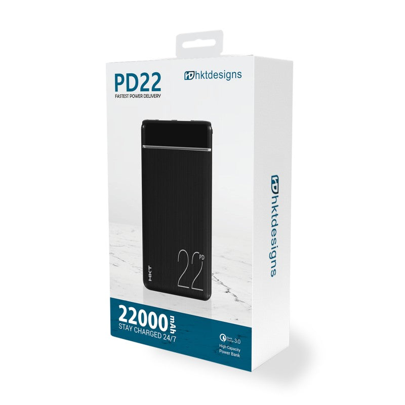 HKT PD22 High Capacity 20000mAh 18W Fast Charging Power Bank, 3 Input Ports