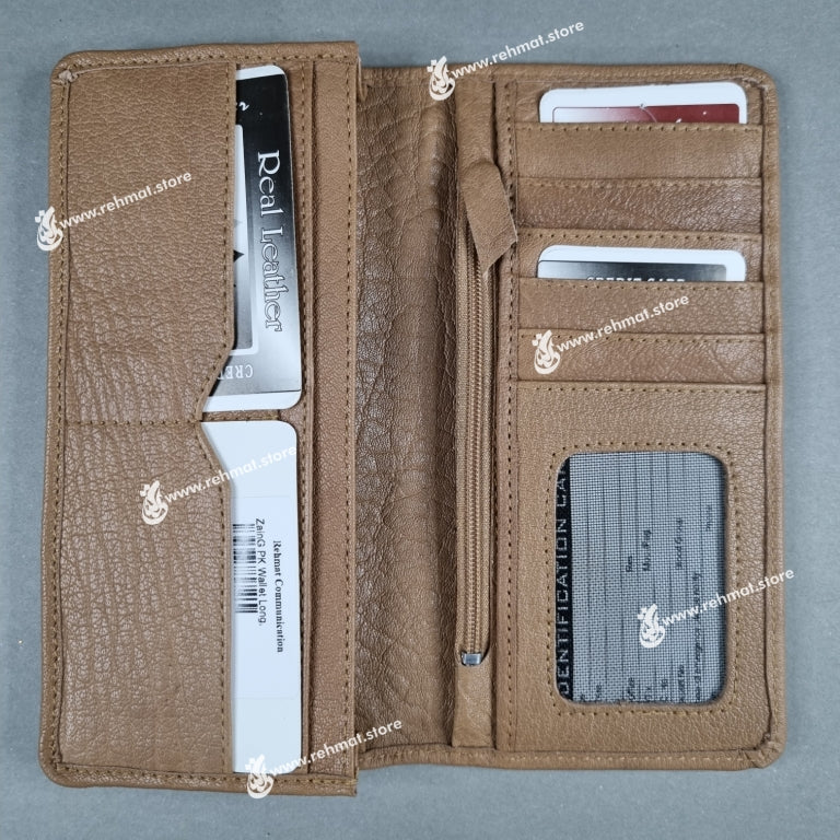 Leather Wallet PK Crocodile, Long, 8 Card Slots, Can Fit a Mobile Phone