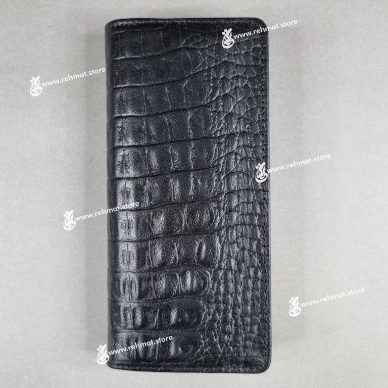 Leather Wallet PK Crocodile, Long, 8 Card Slots, Can Fit a Mobile Phone