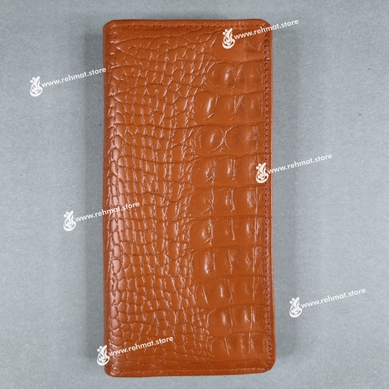 Leather Wallet PK Crocodile, Long, 8 Card Slots, Can Fit a Mobile Phone