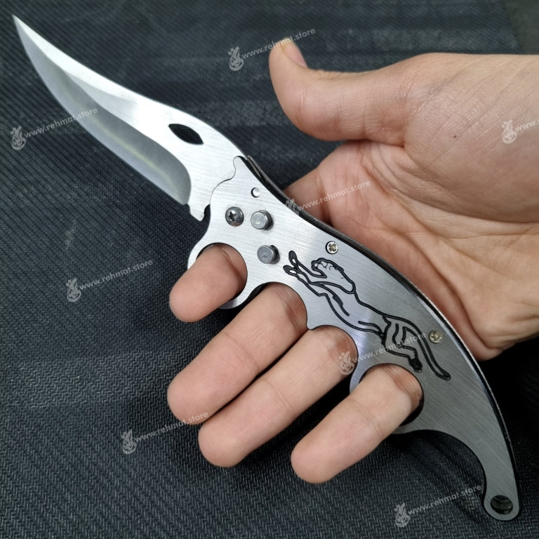 Stainless Steel Button Folding Knife | Ming Fa AS-100 | 3.9"/9.6"