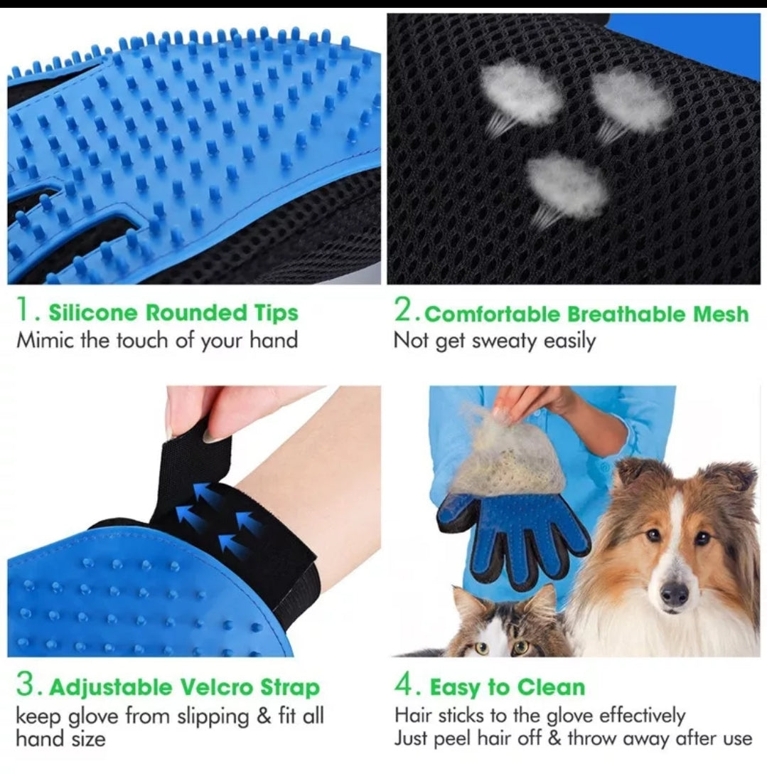 Pet Grooming Glove Brush Single