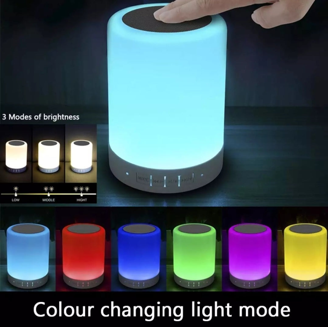 Multi-Color LED Rechargeable Bluetooth Speaker, Camping/Night Lamp