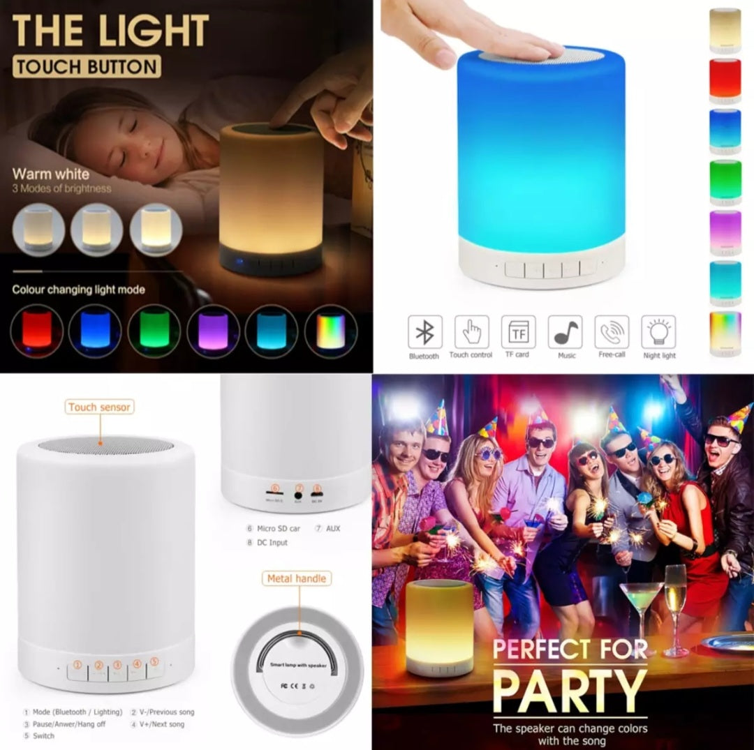 Multi-Color LED Rechargeable Bluetooth Speaker, Camping/Night Lamp