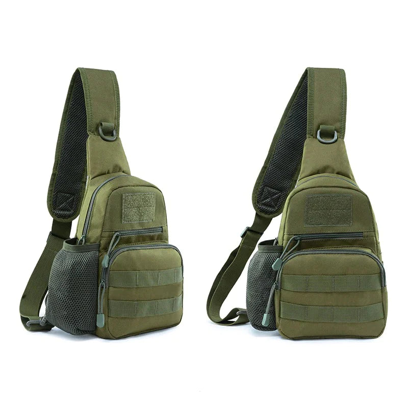 Tactical Outdoor Chest/Shoulder Bag with Bottle Holder